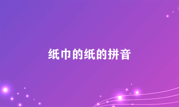 纸巾的纸的拼音
