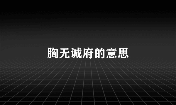 胸无诚府的意思