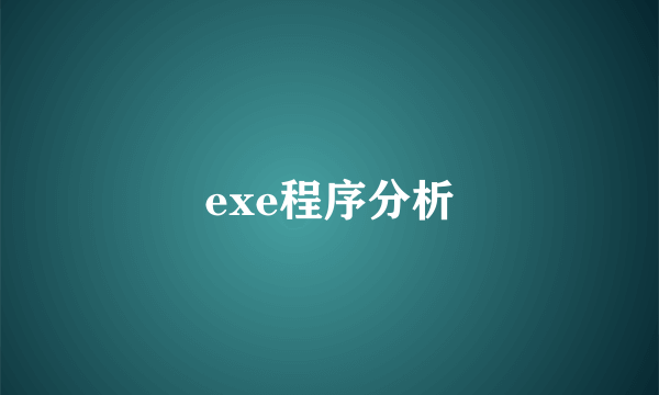 exe程序分析