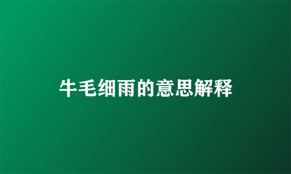 牛毛细雨的意思解释