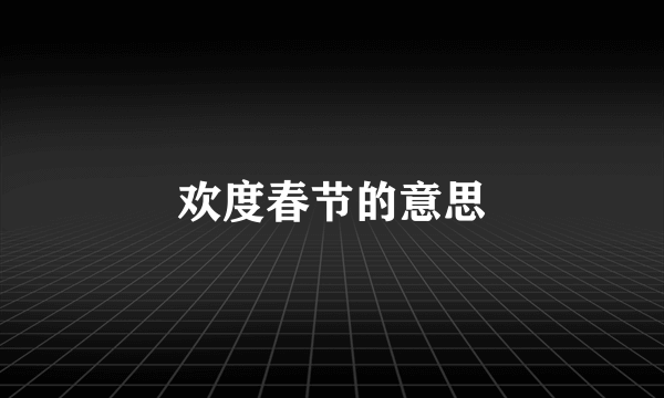 欢度春节的意思