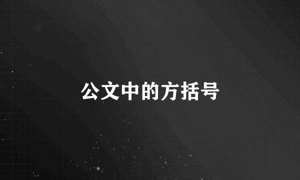 公文中的方括号