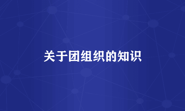 关于团组织的知识