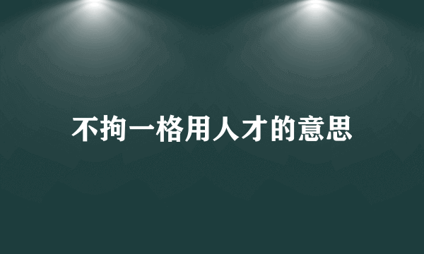 不拘一格用人才的意思