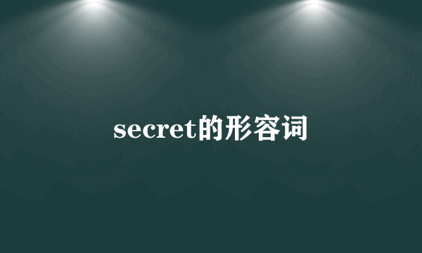 secret的形容词