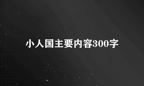 小人国主要内容300字