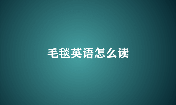 毛毯英语怎么读