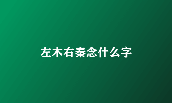 左木右秦念什么字