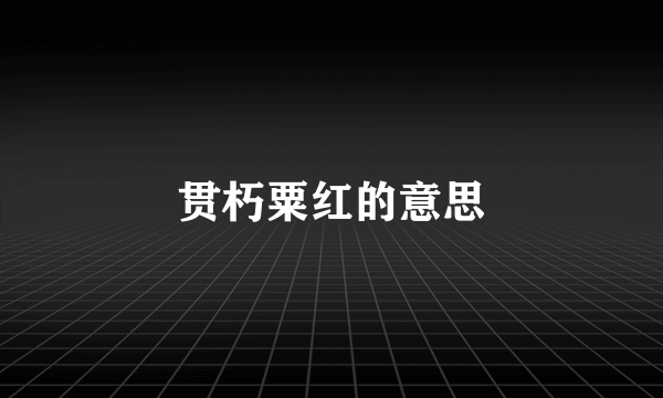贯朽粟红的意思