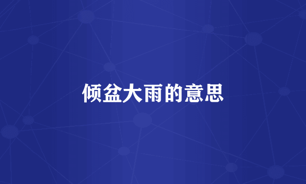 倾盆大雨的意思