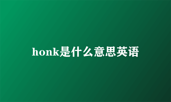 honk是什么意思英语