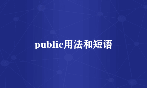 public用法和短语