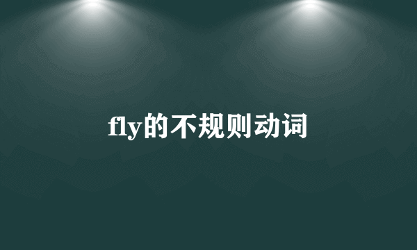 fly的不规则动词