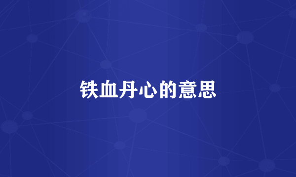 铁血丹心的意思