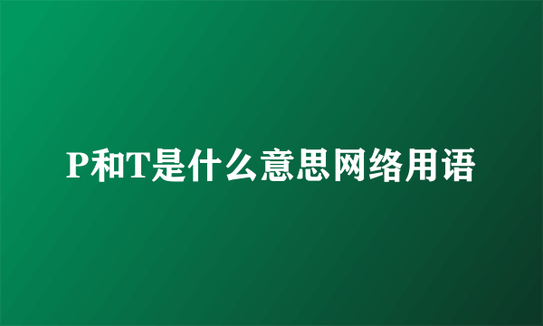 P和T是什么意思网络用语
