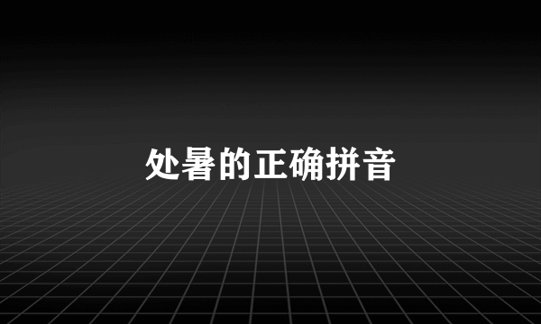处暑的正确拼音