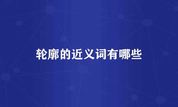 轮廓的近义词有哪些