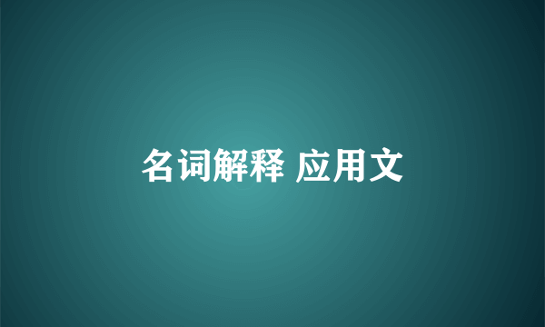 名词解释 应用文