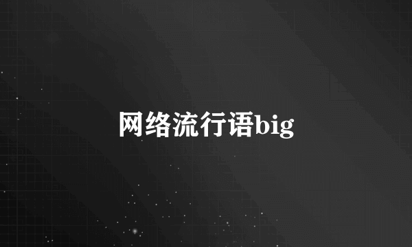 网络流行语big