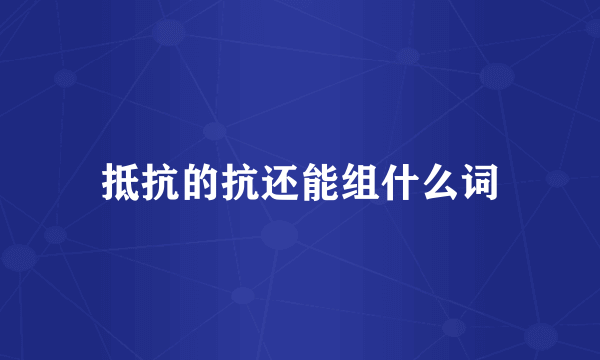 抵抗的抗还能组什么词