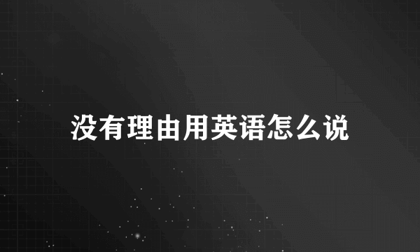 没有理由用英语怎么说
