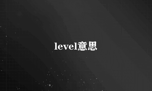 level意思