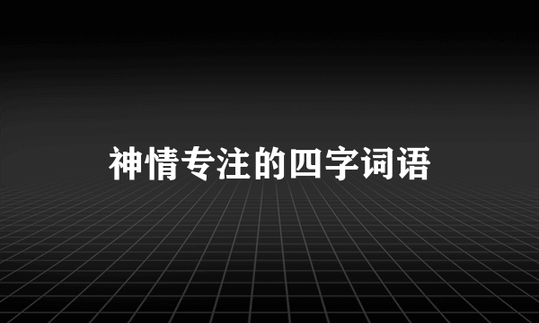 神情专注的四字词语