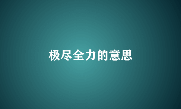 极尽全力的意思