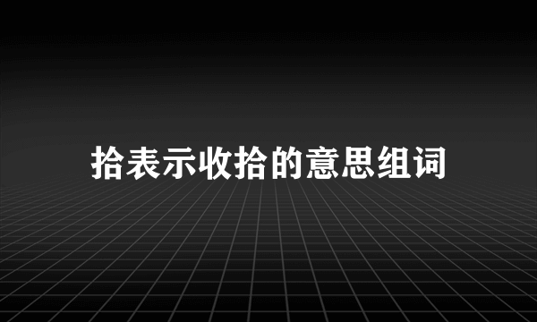 拾表示收拾的意思组词