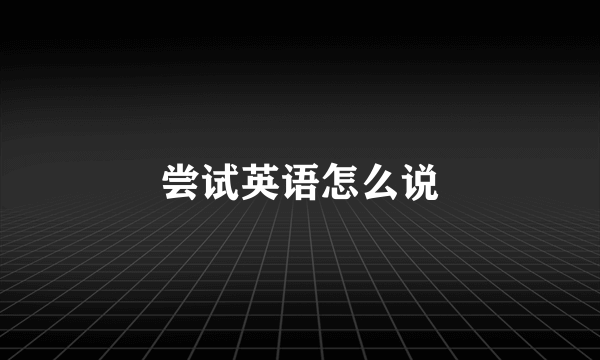 尝试英语怎么说