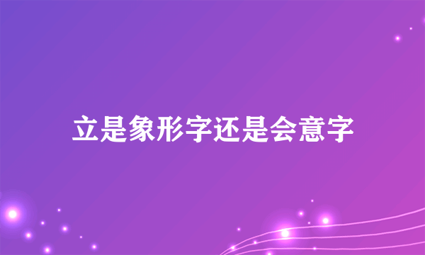 立是象形字还是会意字