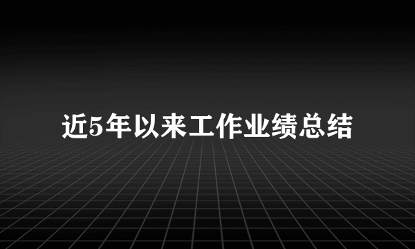 近5年以来工作业绩总结