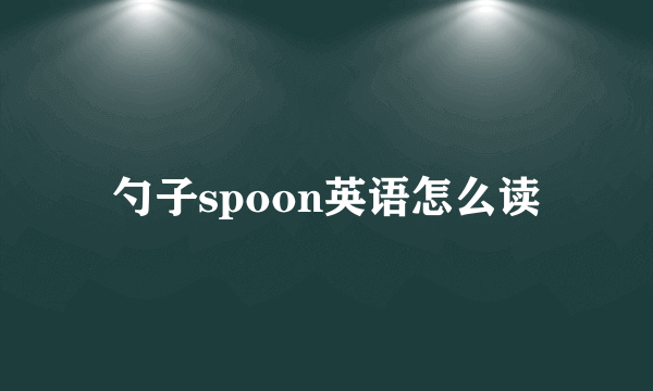 勺子spoon英语怎么读