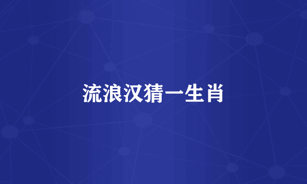 流浪汉猜一生肖