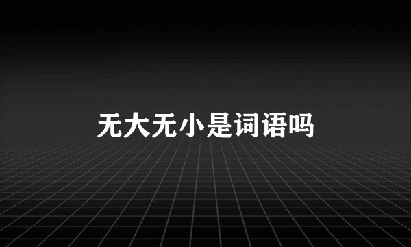 无大无小是词语吗