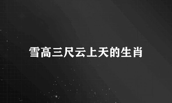 雪高三尺云上天的生肖
