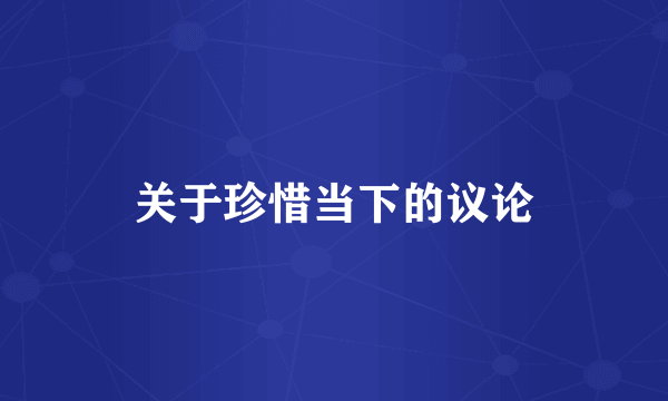 关于珍惜当下的议论