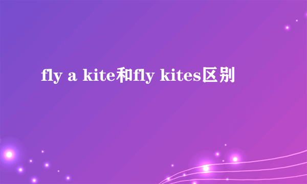 fly a kite和fly kites区别