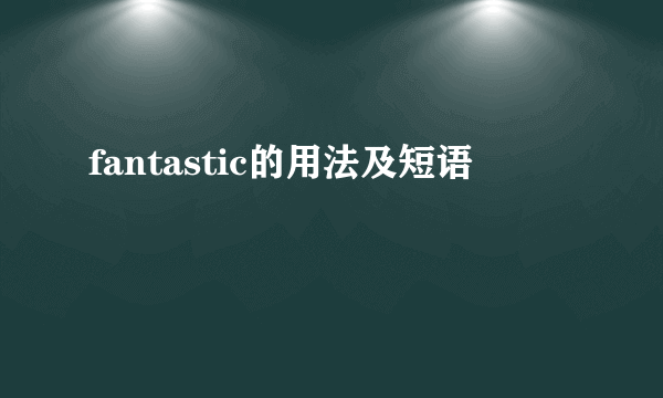 fantastic的用法及短语