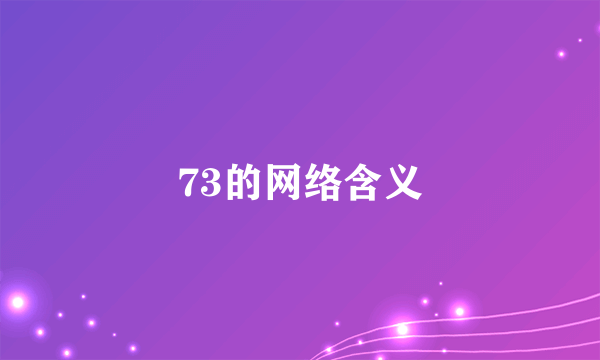 73的网络含义