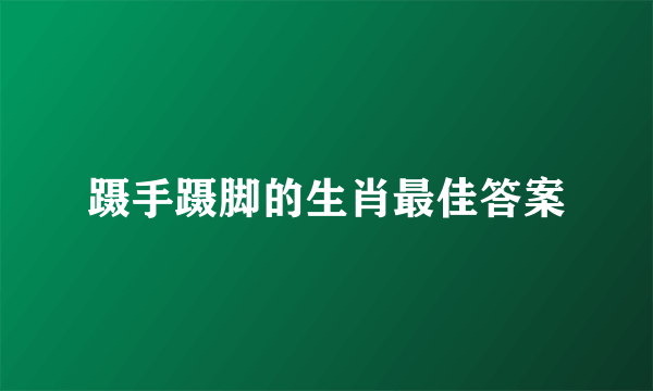 蹑手蹑脚的生肖最佳答案