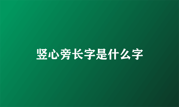 竖心旁长字是什么字