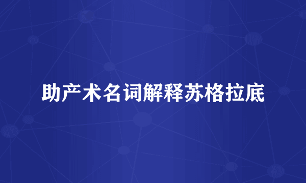 助产术名词解释苏格拉底