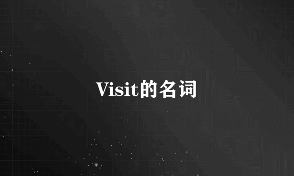Visit的名词