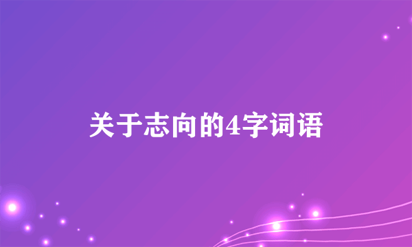 关于志向的4字词语