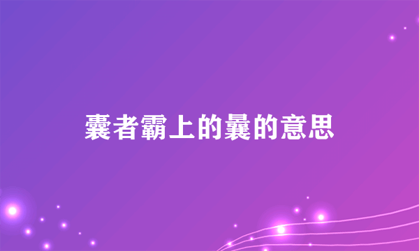 囊者霸上的曩的意思