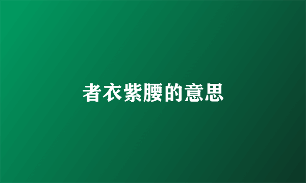 者衣紫腰的意思