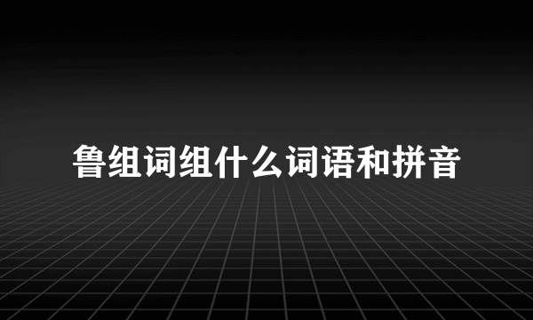 鲁组词组什么词语和拼音