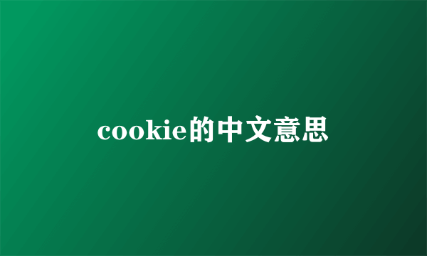 cookie的中文意思