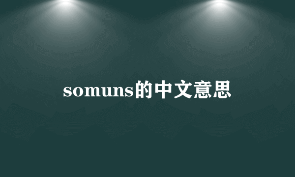 somuns的中文意思